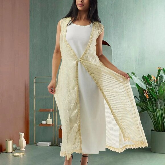 Lemon Yellow Two-Piece Layered Dress | Muvvas Boutique - Picture 3 of 5